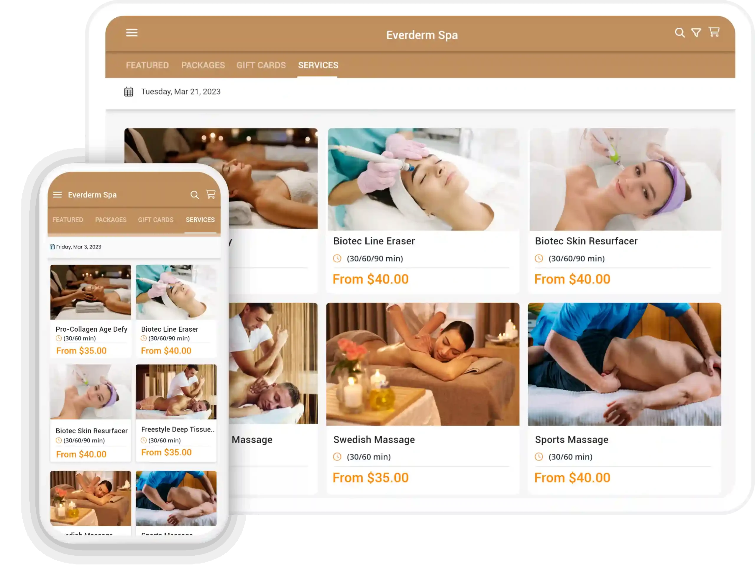 Spa Software with online booking system